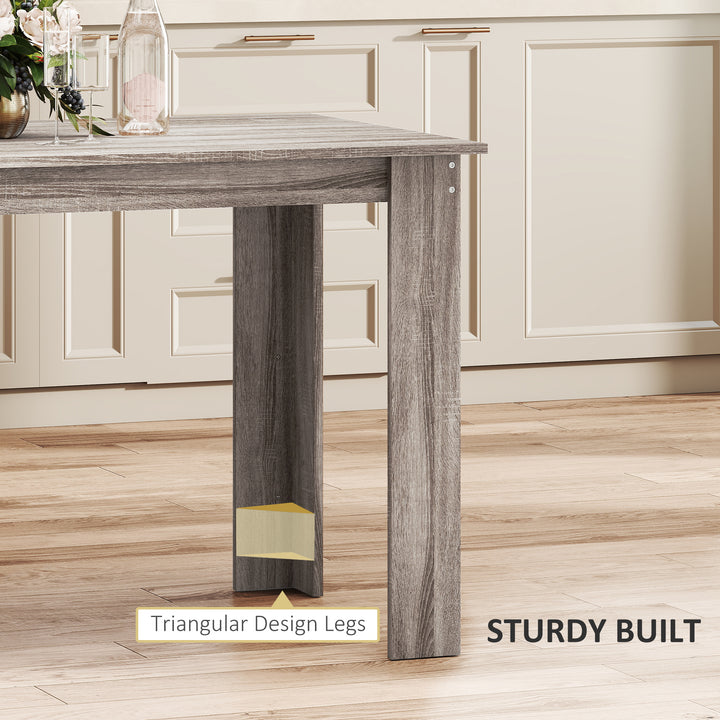 HOMCOM 47" Kitchen Table for 4-6 People, Dining Table with Wood Effect for Dining Room, Oak