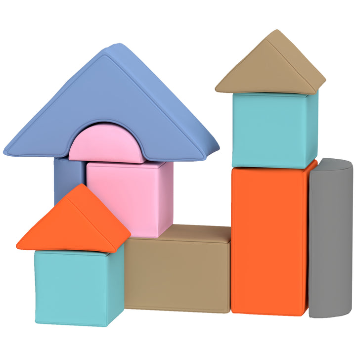 Qaba 11 Piece Soft Play Equipment for Kids 6-72 Months, Dark Colour