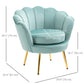 HOMCOM Modern Accent Chair, Velvet-Touch Fabric Leisure Club Chair with Gold Metal Legs for Bedroom, Blue