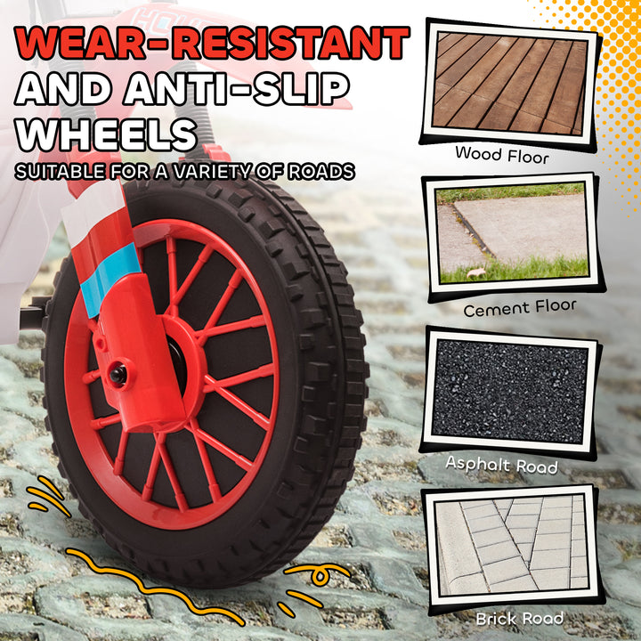 Aosom Kids Dirt Bike Battery-Powered Ride-On Electric Motorcycle with Charging 12V Battery, Training Wheels Green