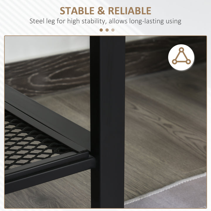 HOMCOM Industrial TV Stand, TV Console Table for TV up to 45'' Flat Screen, Entertainment Center for Living Room, Bedroom, Rustic Brown