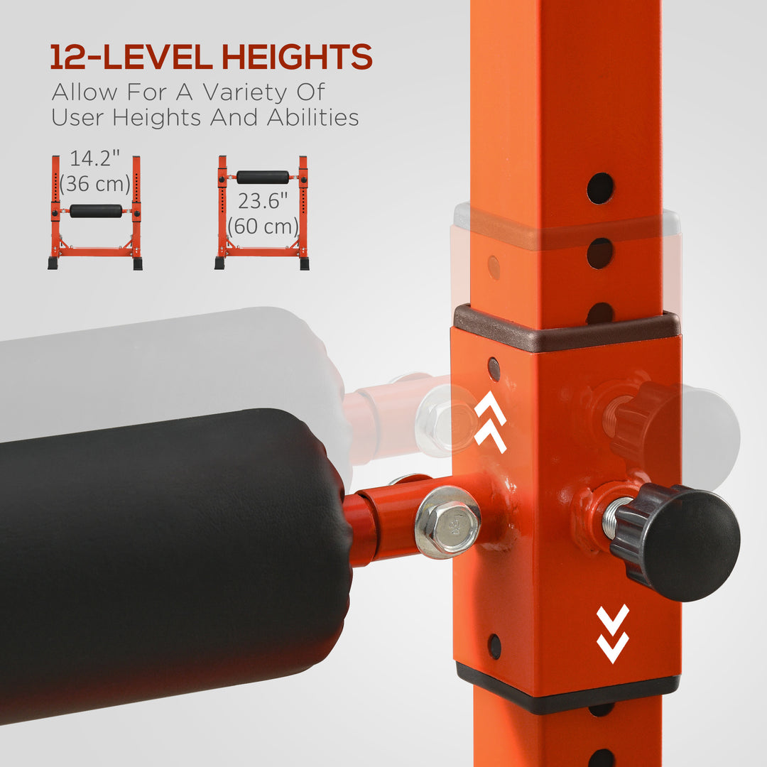 Soozier Bulgarian Split Squat Stand, 12-Level Adjustable Single Leg Squat Stand for Lower Body Strength Training, Yellow