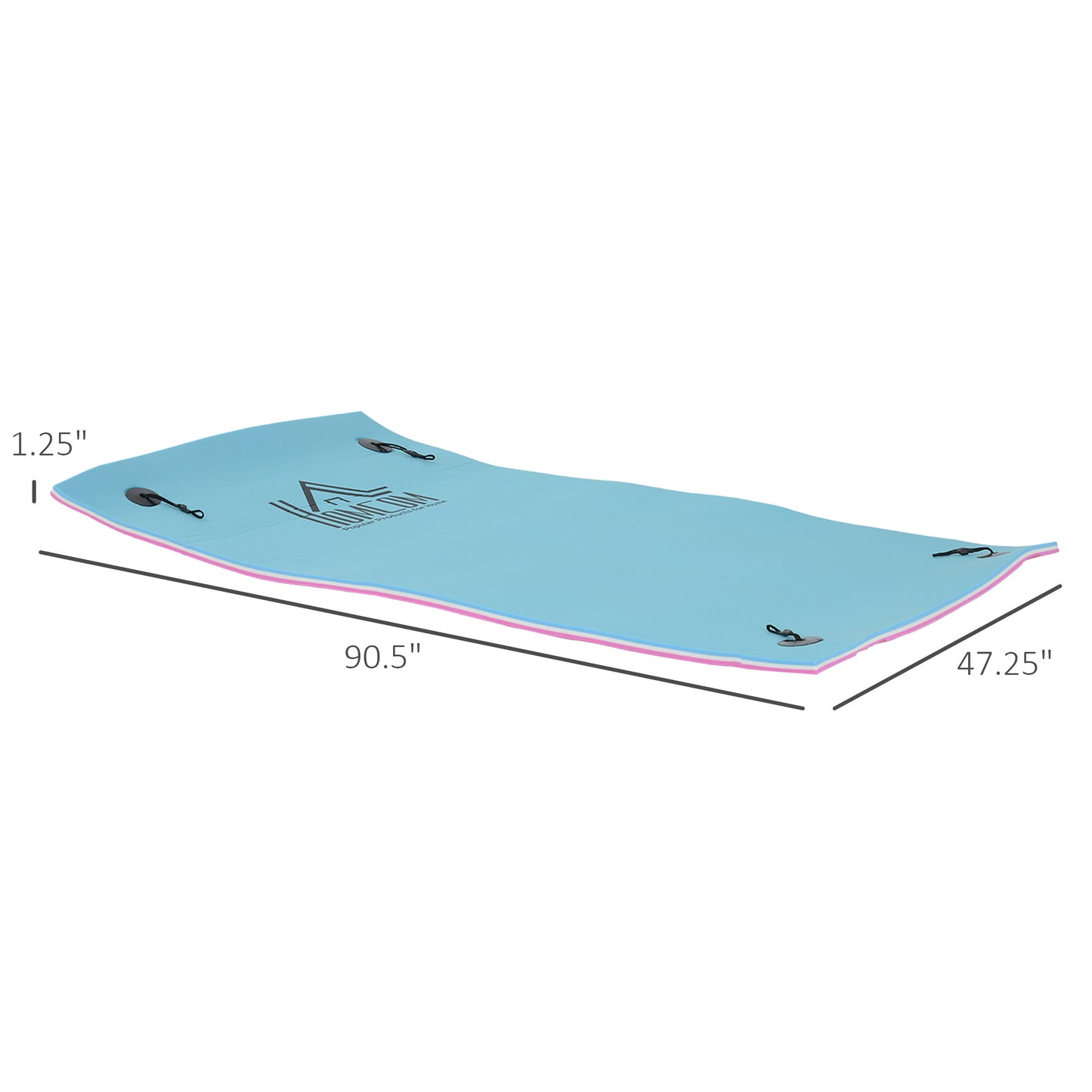 HOMCOM 10x5ft Floating Mat Floating Lily Pad Water Carpet Float Aqua Mat Water Recreation and Relaxing in Lake, River, Beach, Swimming Pool, Blue