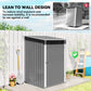 Outsunny 3.3' x 3.4' Lean-to Garden Storage Shed, Outdoor Galvanized Steel Tool House with Lockable Door for Patio Dark Gray