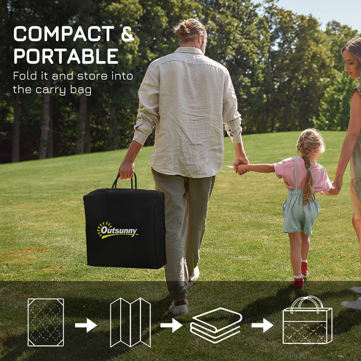 Outsunny Reversible Outdoor RV Rug, Patio Floor Mat, 6' x 9' Plastic Rug for Backyard, Deck, Beach, Camping, Grey and Cream