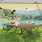 Outsunny 76" Two Person Folding Camping Cot Outdoor Portable Double Cot Wide Military Sleeping Bed w/ Carrying Bag Blue