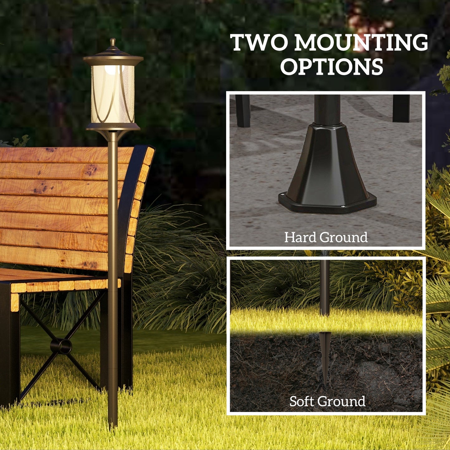 Outsunny 50" Solar Post Light, Cool White LED Outdoor Lamp, Waterproof IP44 for Patio, Garden, Backyard, Pathway