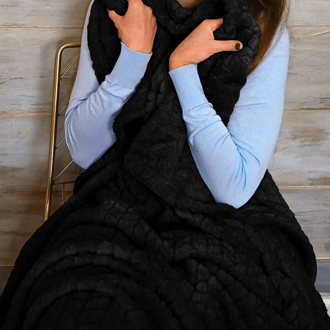 Luxurious 2-in-1 Travel Blanket and Pillow Set, Pink/Black Plush, Quilted Pattern with Storage Bag, Airplane Travel Comfort