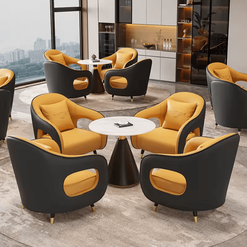 Luxury Hotel Reception Sales Department VIP Lobby Club Rest Area Office Negotiation Sofa Set Waiting Chairs Collection