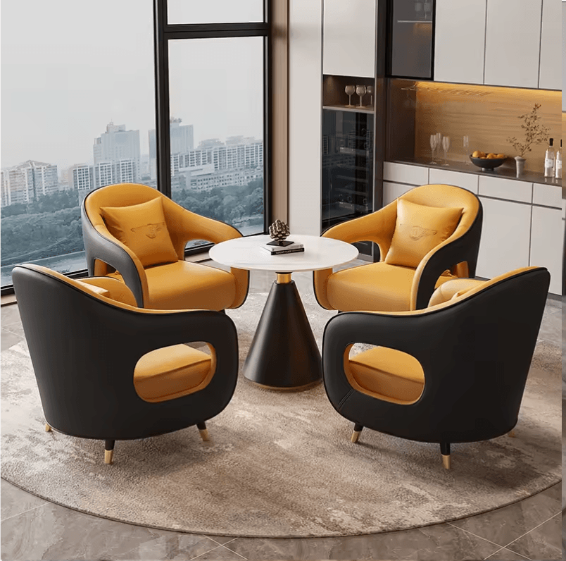 Luxury Hotel Reception Sales Department VIP Lobby Club Rest Area Office Negotiation Sofa Set Waiting Chairs Collection in gold