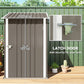 Outsunny 3.3' x 3.4' Lean-to Garden Storage Shed, Outdoor Galvanized Steel Tool House with Lockable Door for Patio Dark Gray
