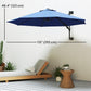 Outsunny 9.6 x 9.6 ft Wall Mounted Umbrella with Rotate, Patio Market Umbrella Parasol for Outdoor with Crank, Charcoal Grey