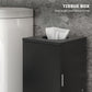 HOMCOM Small Toilet Paper Cabinet, Bathroom Corner Cabinet with Doors and Shelves for Paper Shampoo, Black