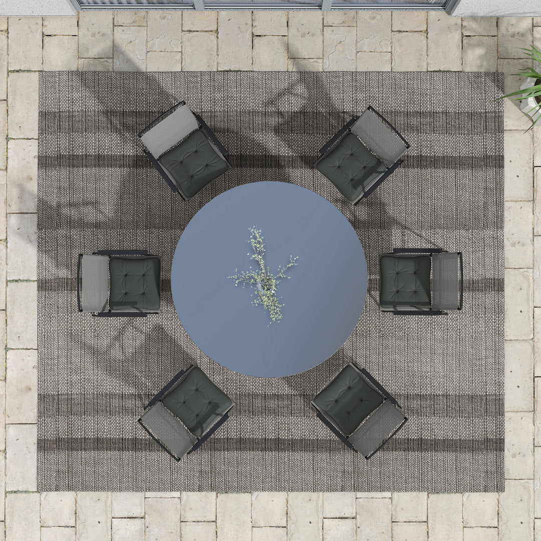 Outsunny 6-Piece Seat Cushion Replacement, Outdoor Patio Chair Cushions Set with Ties, Button Tufted, Dark Green