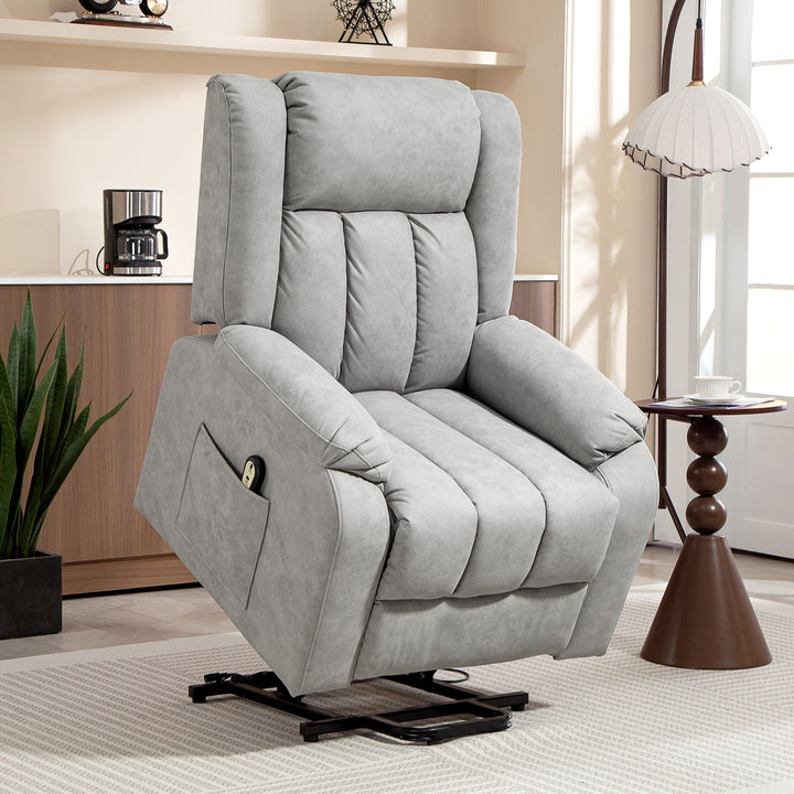 HOMCOM Lift Chair for Seniors, Microfibre Upholstered Electric Recliner Chair with Remote, Quick Assembly, Charcoal Grey