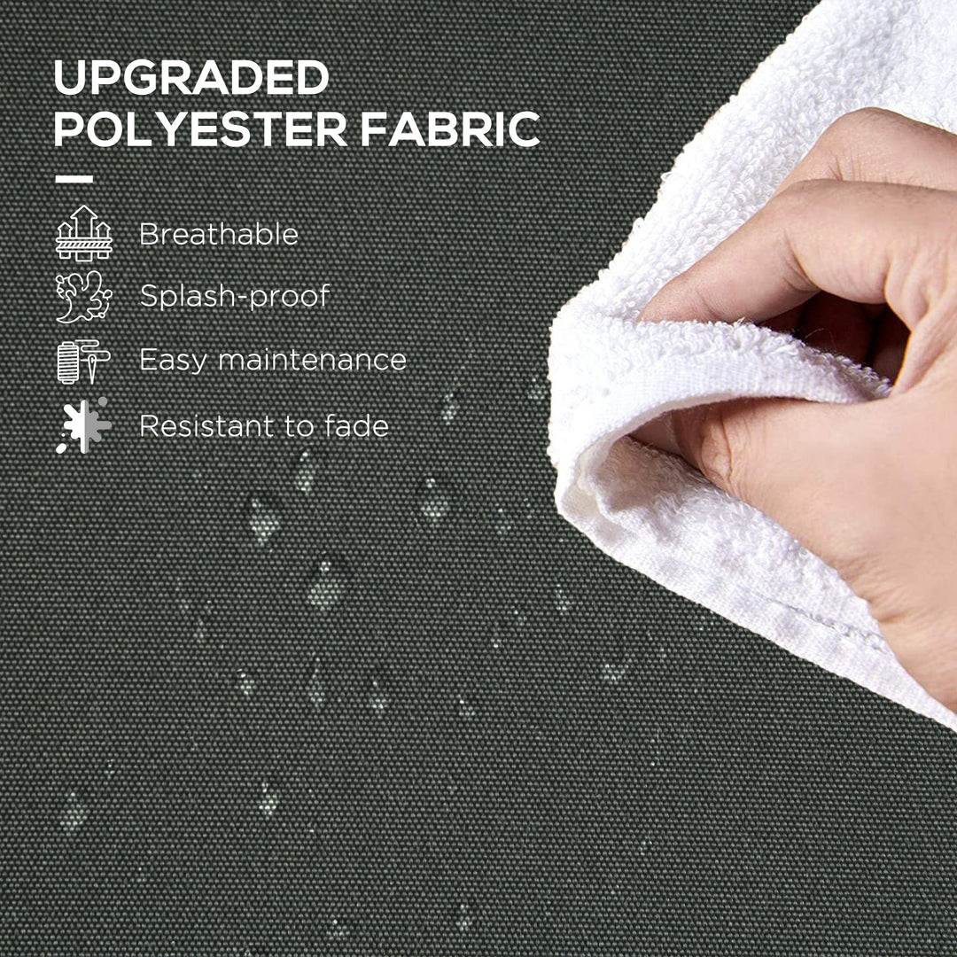 Outsunny 6-Piece Seat Cushion Pillows Replacement, Patio Chair Cushions Set with Ties for Indoor Outdoor, Charcoal Grey