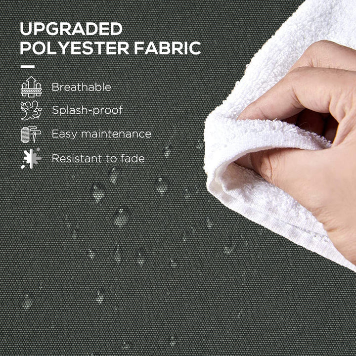 Outsunny 6-Piece Seat Cushion Pillows Replacement, Patio Chair Cushions Set with Ties for Indoor Outdoor, Charcoal Grey