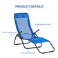 Outsunny Foldable Patio Lounge Chair, Outdoor Beach Lounger with Breathable Mesh Fabric, Zero Gravity Chair with Reclining, Footrests, and Armrests, for Garden, Pool, Blue