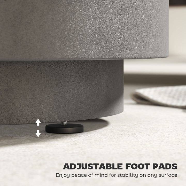 HOMCOM 2.6 Gal Outdoor Side Table, 3-In-1 Concrete Cooler Bar Table with Storage, Removable Ice Bucket and Lid, Light Grey