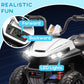 Qaba 12V Kids ATV with Four Wheels Spring Suspension, Forward & Backward, LED Light, MP3, Music, Blue