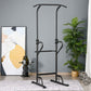 Soozier Power Tower Dip Station Pull Up Bar, Multi-Function Push Up Equipment with Adjustable Height for Home Gym Strength Training Workout Fitness, Black