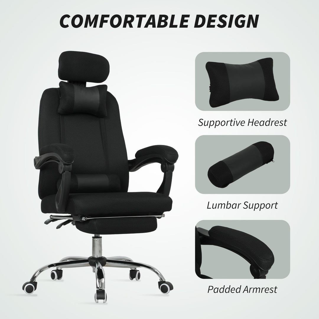 Vinsetto Ergonomic Executive High Back Office Chair with Footrest,Lumbar Support,Grey