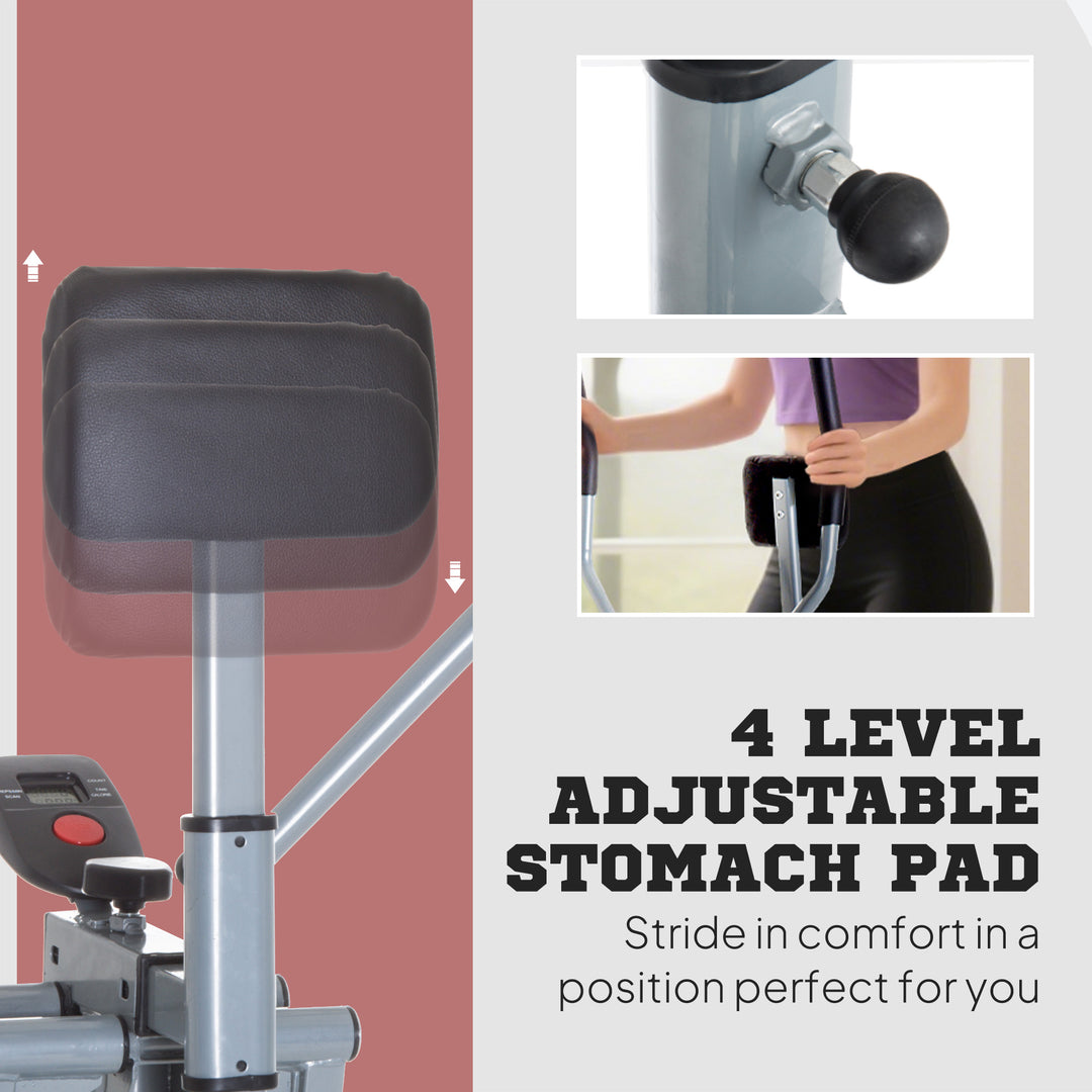 Soozier Upright Elliptical Trainer, Air Walker Exercise Machine with LCD Monitor for Aerobic Exercise, Gazelle Glider for Home, 242lbs Capacity, Grey