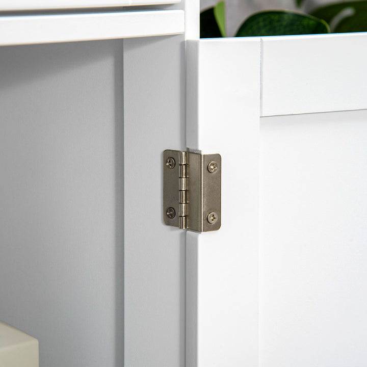 kleankin Bathroom Cabinet, Bathroom Storage Cabinet with 2 Drawers, Adjustable Shelf for Living Room, Entryway, White