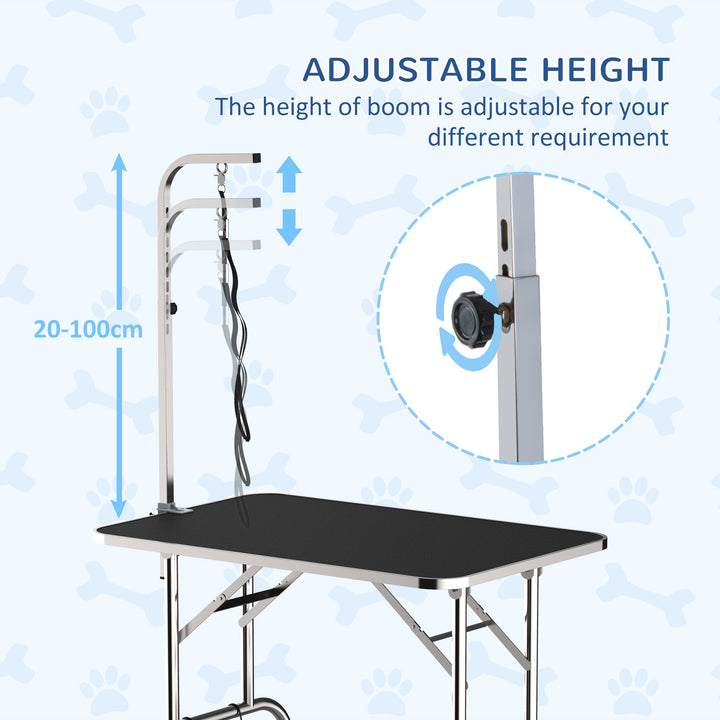 PawHut 36-inch Dog Grooming Table Stainless Steel QUALITY GUARANTEED with Adjustable Arm and Basket