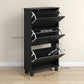 HOMCOM Narrow Shoe Storage with 3 Flip Drawers and Adjustable Shelves, Shoe Cabinet Organizer for 12 Pairs of Shoes, White