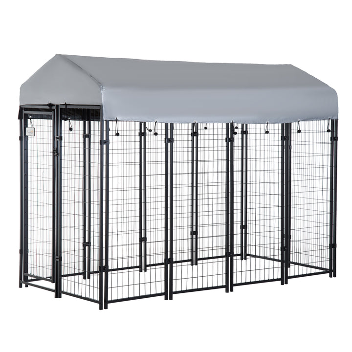 PawHut Outdoor Dog Kennel with Waterproof UV-Resistant Cover, 8 x 4 x 6 ft
