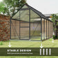 Outsunny 6' x 12' x 6.5' Walk-in Greenhouse, Polycarbonate Greenhouse with Adjustable Roof Vent, Base, Sliding Door, Clear