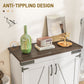 HOMCOM Sideboard Buffet, Kitchen Storage Cabinet with Barn Door and Adjustable Shelves, White and Brown