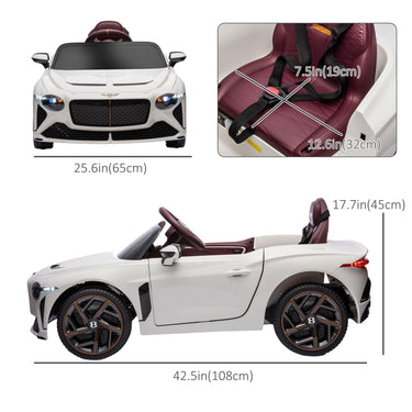 Aosom 12V Electric Ride on Car with Butterfly Doors, 3.1 MPH Kids Ride-on Toy for Boys and Girls with Remote Control, Suspension System, Horn Honking, White