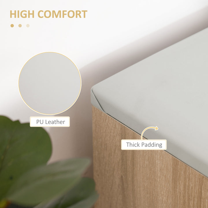 HOMCOM Shoe Bench Entryway Storage Rack with Padded Cushion, Hidden Storage for Hallway, Living Room, Black