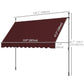 Outsunny 10' x 3' Manual Retractable Awning, Non-Screw Freestanding Patio Awning, UV Resistant, for Window or Door, Wine Red