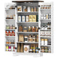 HOMCOM Farmhouse Kitchen Pantry Storage Cabinet, Kitchen Pantry Cabinet with Doors and Adjustable Shelves, White
