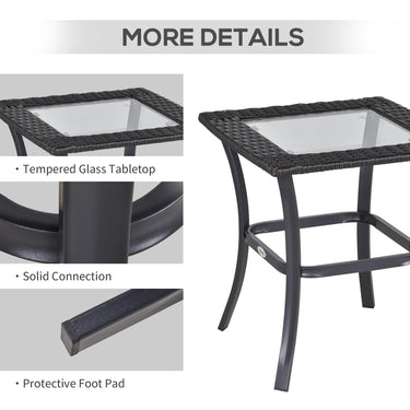 Outsunny 3 Pieces Patio Wicker Rocking Chair Set,  Outdoor PE Rattan Bistro Set Conversation Rocker Set with 2 Chairs 1 Coffee Table for Backyard, Deck, Poolside, Dark Grey