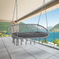 Outsunny Patio Hammock Chair 2 Seat, Hanging Rope Hammock Swing Chair with Metal Frame and Cushion, Large Macrame Seat for Indoor and Outdoor 396 lbs Capacity, Dark Grey