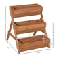 Outsunny 3 Tier Elevated Planter Box, Vertical Wooden Raised Garden Bed for Flowers, Vegetables, Herbs, 26" x 30" x 30", Green