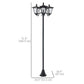 Outsunny Single Solar Lamp Post Garden Solar-Powered LED Streetlight Style Outdoor Light Waterproof 5-6 Hours with Base for Lawn Pathway Walkway 47"H, Black