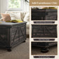 HOMCOM Farmhouse Coffee Table, Square Center Table with Flip-top Lids, Hidden Storage Compartment and Wooden Legs, Oak