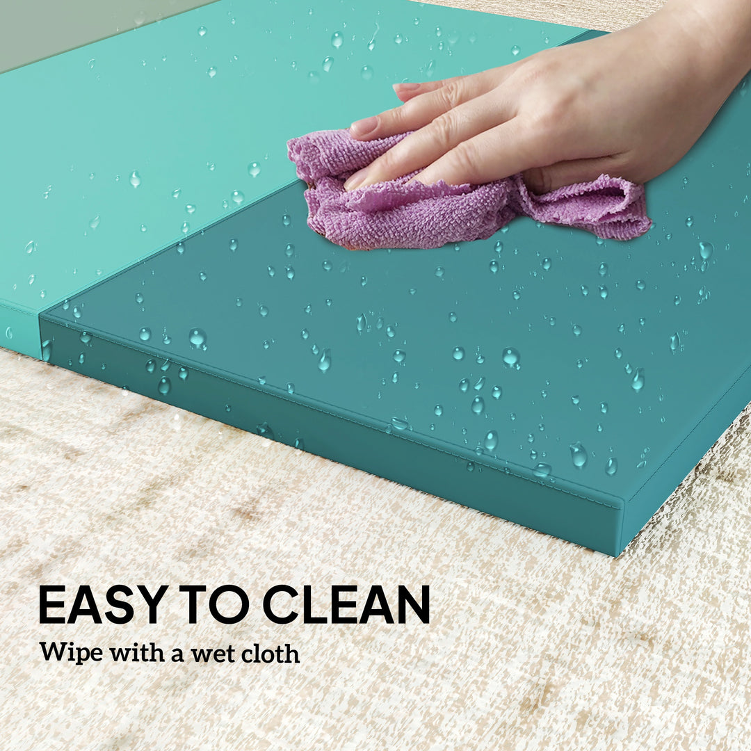 Soozier 6ft Folding Gymnastics Mat, Thick Exercise Mat with Carry Handles for Yoga Aerobics Fitness Training, Mixed Colour