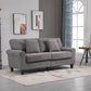 HOMCOM Modern 3 Seater Sofa, Corduroy Fabric 3 Seater Couch with Pine Wood Legs and Rolled Armrests for Living Room, Light Grey