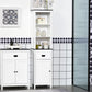 kleankin Tall Bathroom Storage Cabinet, Floor Standing Linen Cabinet with Drawer and Adjustable Shelf for Living Room, White