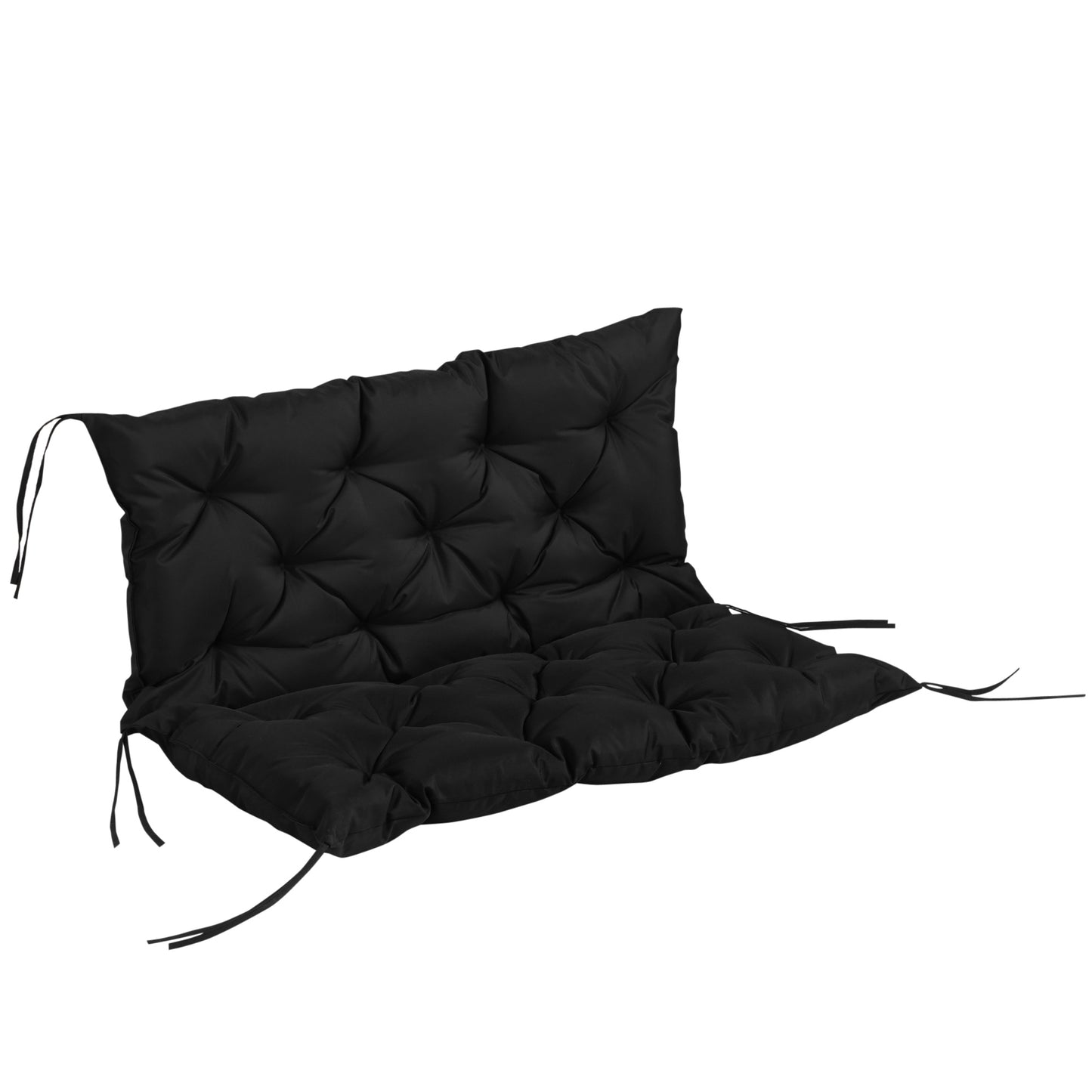 Outsunny Porch Swing Cushion Garden Bench Cushion with Backrest, Non-Slip 2-seater Thick Pad, Swing Chair Mat Replacement for Indoor and Outdoor, 39.4" x 38.6", Dark Grey