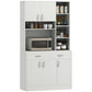 HOMCOM Kitchen Buffet with Hutch Multi Storage Cupboard Cabinet Server Sideboard with Drawers
