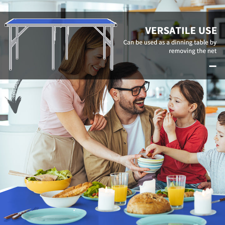 Soozier Portable Ping Pong Table Set, Table Tennis Table w/ Net, 2 Paddles, 3 Balls for Outdoor and Indoor, Easy Assembly, Blue