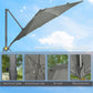 Outsunny 9.6' Cantilever Patio Umbrella Outdoor Hanging Offset Umbrella, Cross Base, 360Â° Rotation Aluminum Poles, Grey