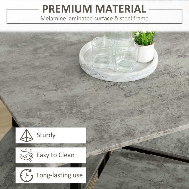 HOMCOM 5 Pieces Industrial Rectangular Bar Table Set, Dining Table Set Breakfast Table with 4 Stools for Dining Room, Kitchen, Dinette, Rustic Brown